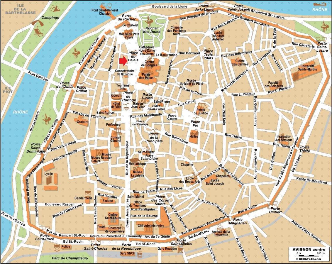Place Du Palais Des Papes 3 Chambres Parking Climatisation 3 Salles De Bain 亞維農 外观 照片